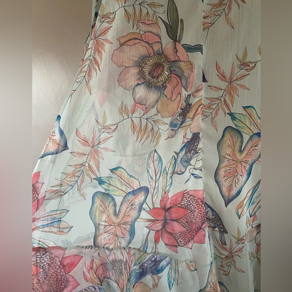 Sukiso Women’s Nomade Kimono In Botanica Long Duster Vacation Pool Resort MEDIUM - Picture 7 of 14